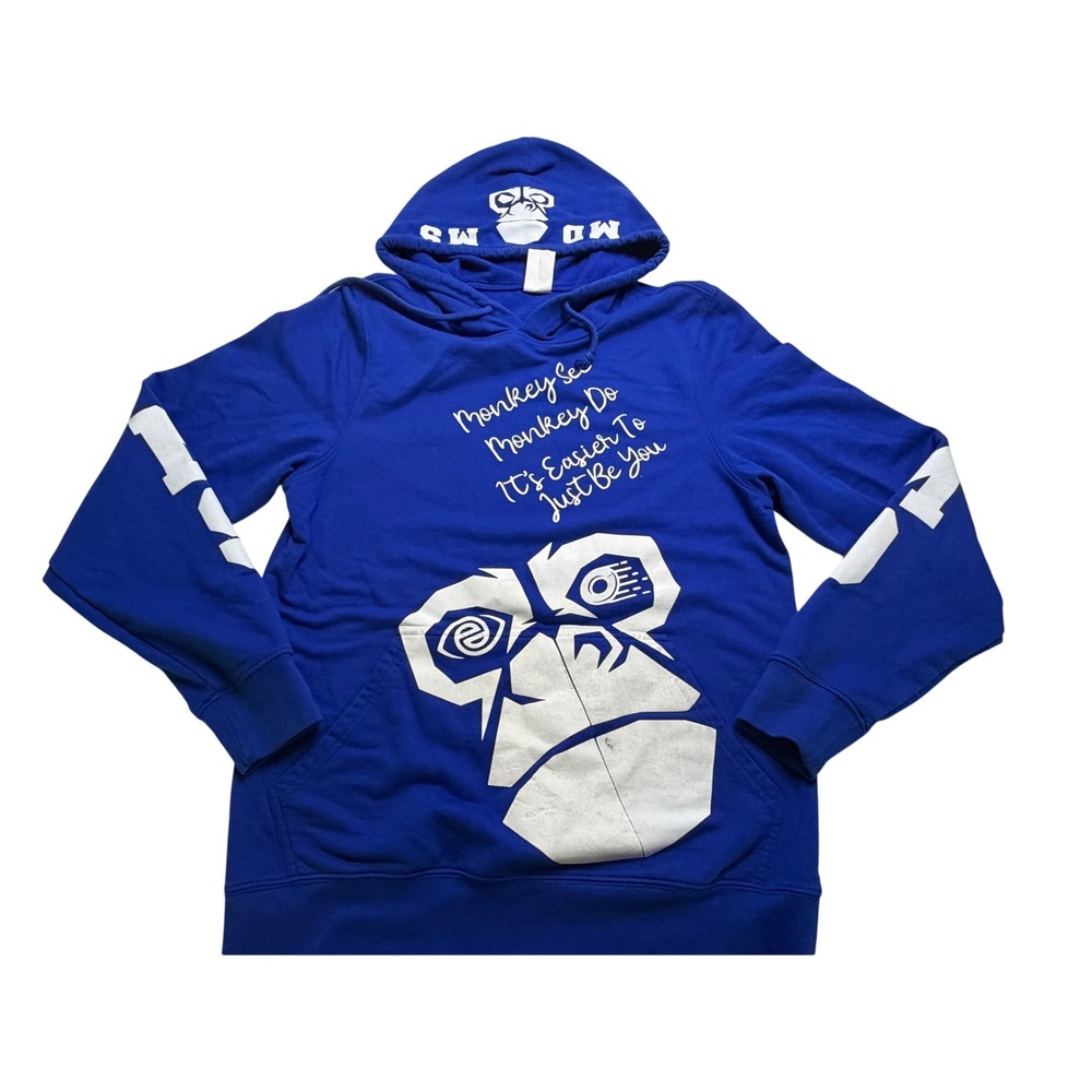 Make Market Mens Royal Blue Monkey See Monkey Do Graphic Hoodie Small